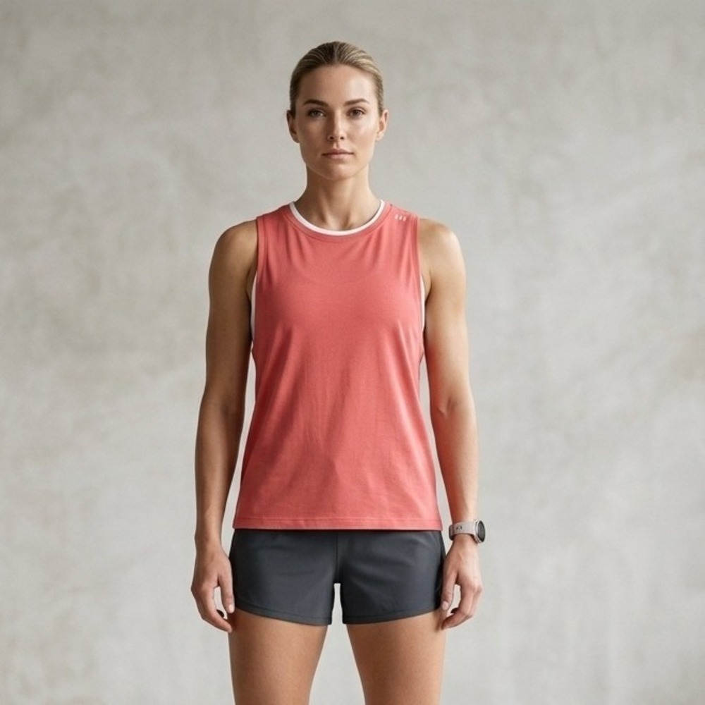 Lululemon Womens Muscle Tank Top Pink Coral Sleeveless‎ Activewear Relaxed Fit